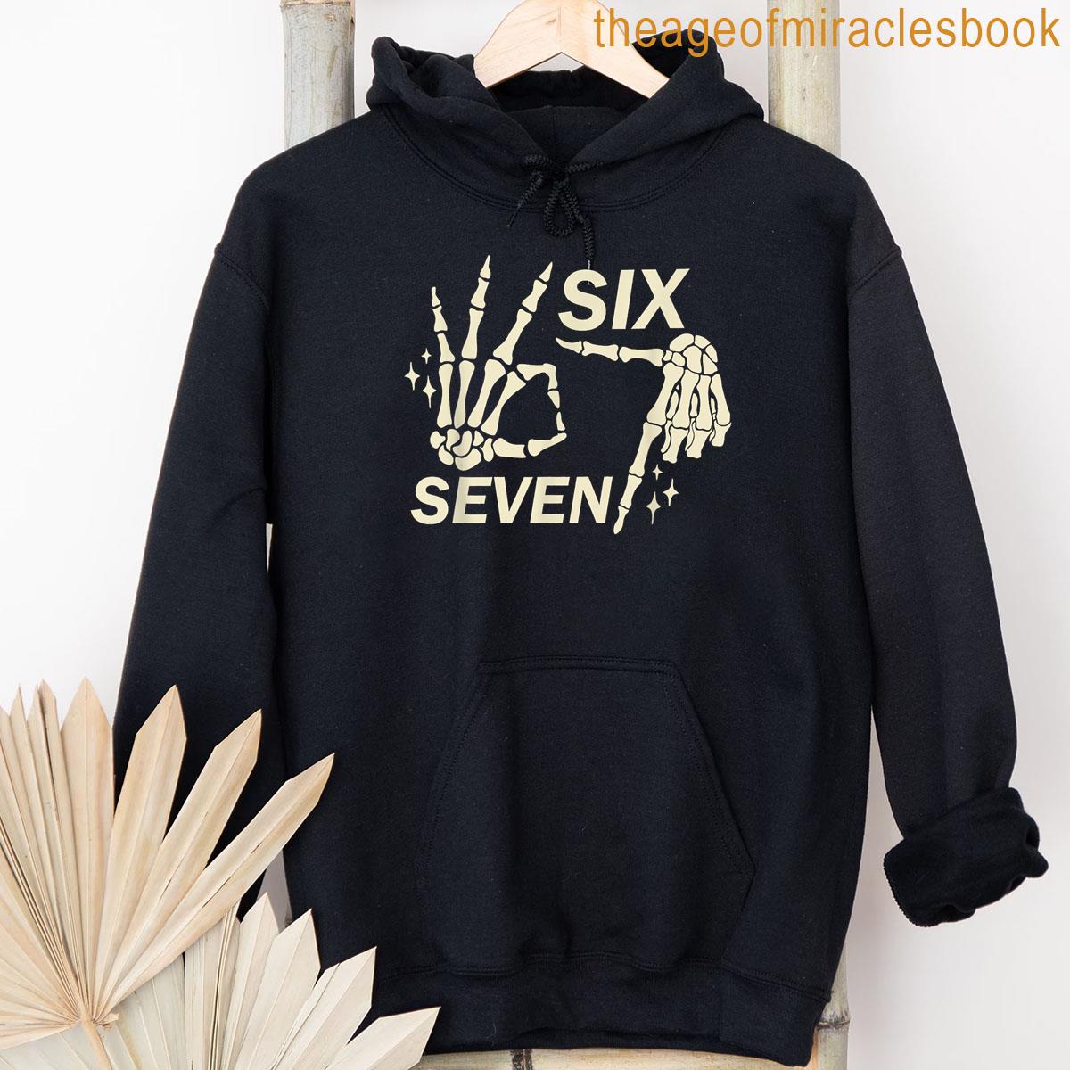 Alternative view of 6 7 Hand Six Seven Gen Z Alpha Funny Costume Couples Trend T-shirt