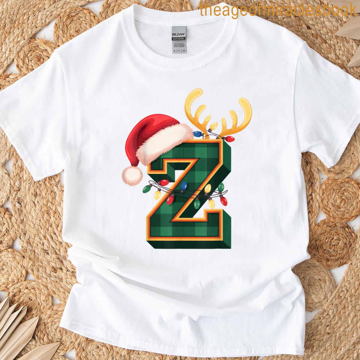 Z Festive Holiday Cheer Buff Antler Fun Xmas Season T-shirt