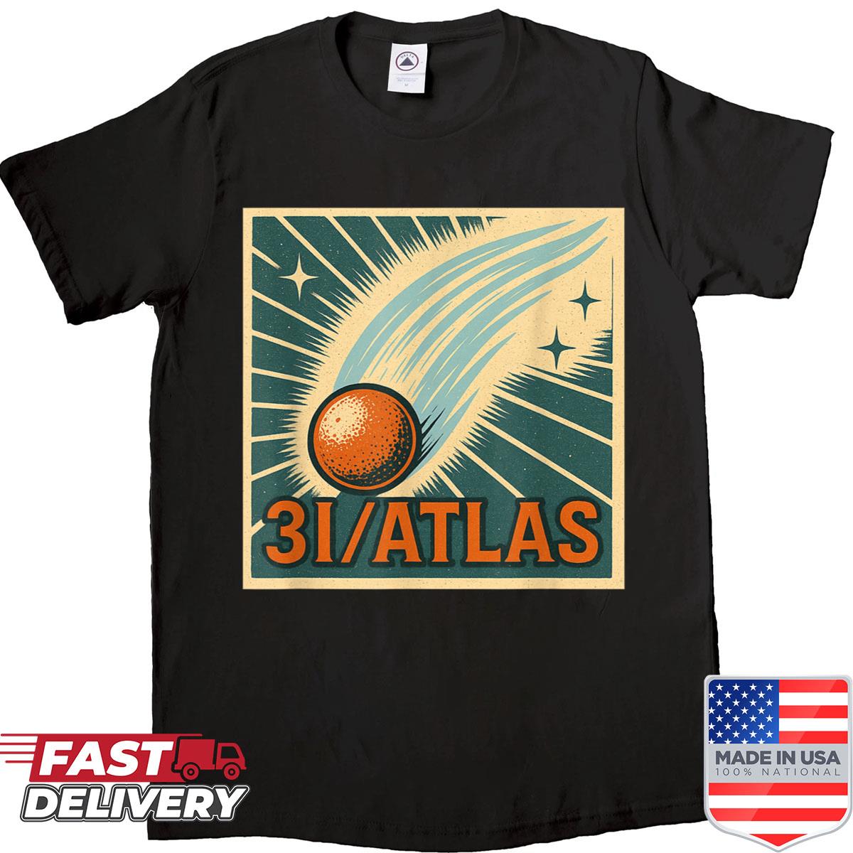 3iatlas Comet 2025 Funny Space Retro Style Shirt