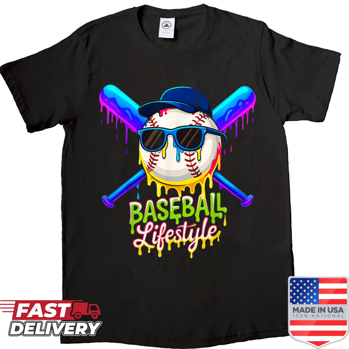 Baseball Lifestyle 101 Apparel Youth Baseball Drip Ice Cream Shirt