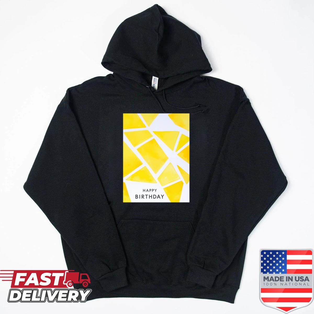 Alternative view of Yellow Birthday Simple Minimalist Abstract Geometric Shirt