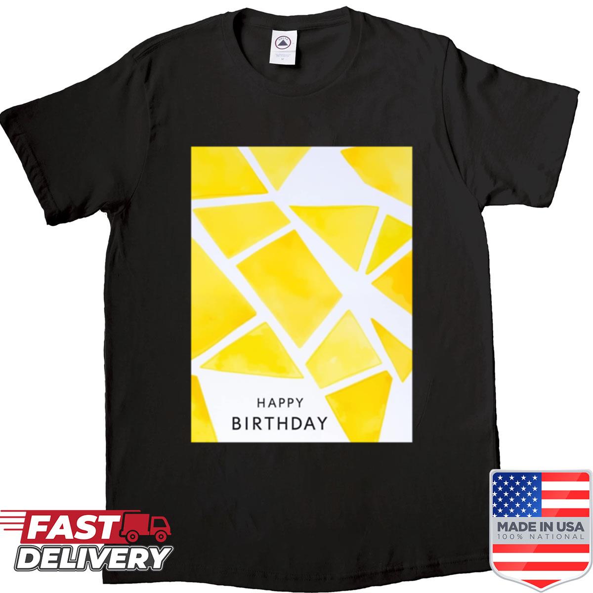 Yellow Birthday Simple Minimalist Abstract Geometric Shirt