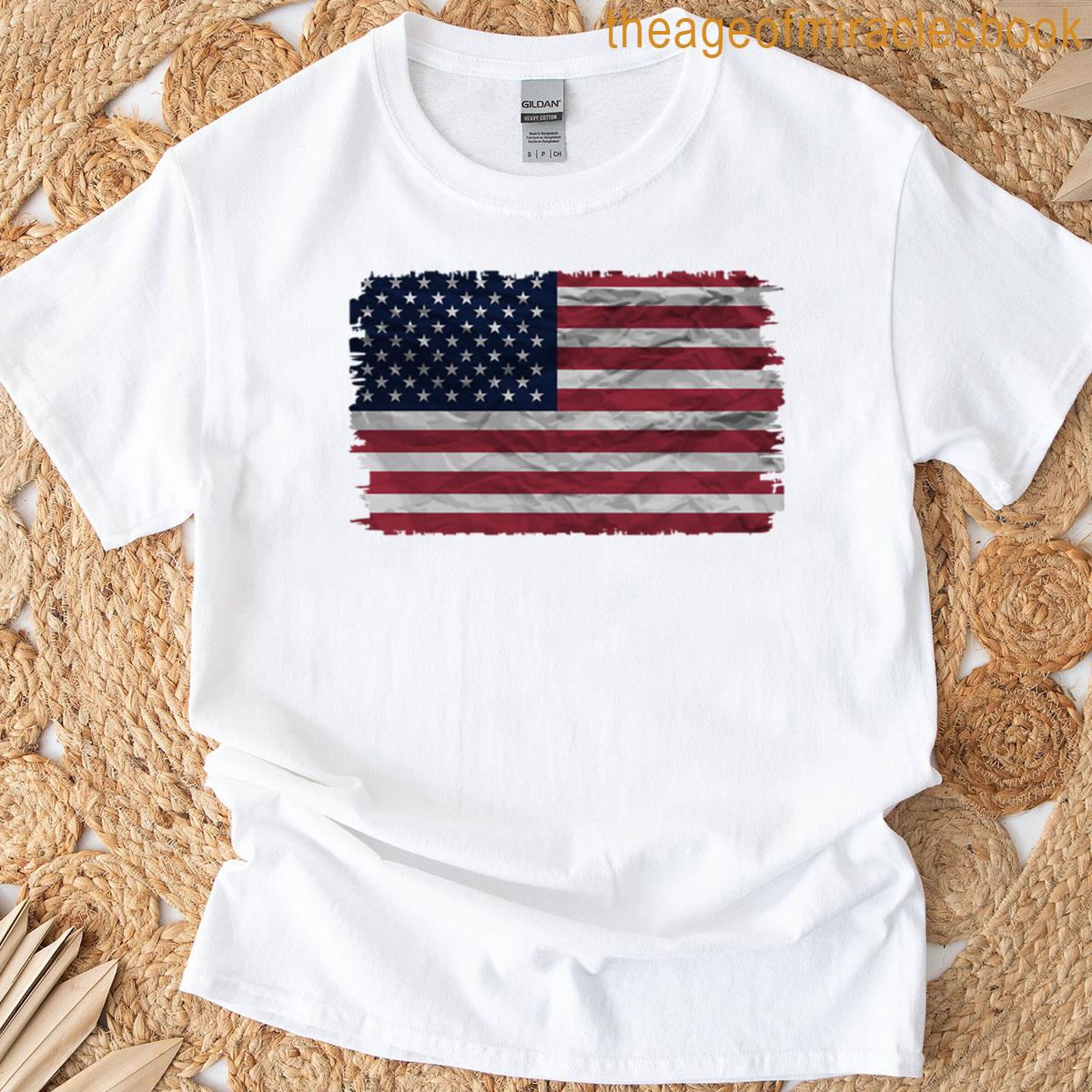 Grunge American Flag Vintage Usa Patriotic Design T-shirt