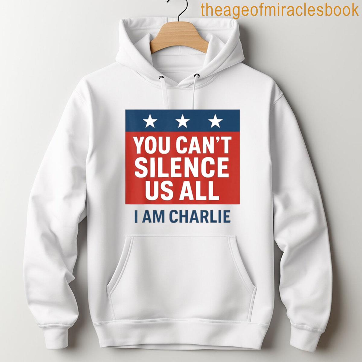 Alternative view of You Cant Silence Us All Patriotic I Am Charlie Kirk Design Oversized T-shirt