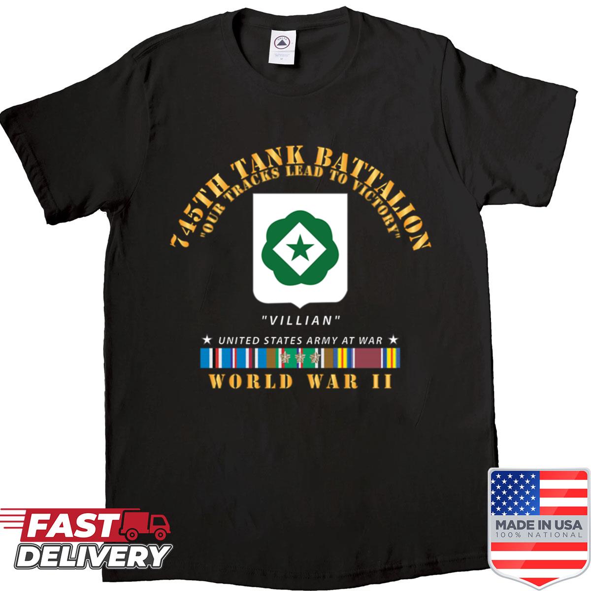 Army – 745th Tank Battalion – Villain – W Dui – Wwii Eu Svc Shirt