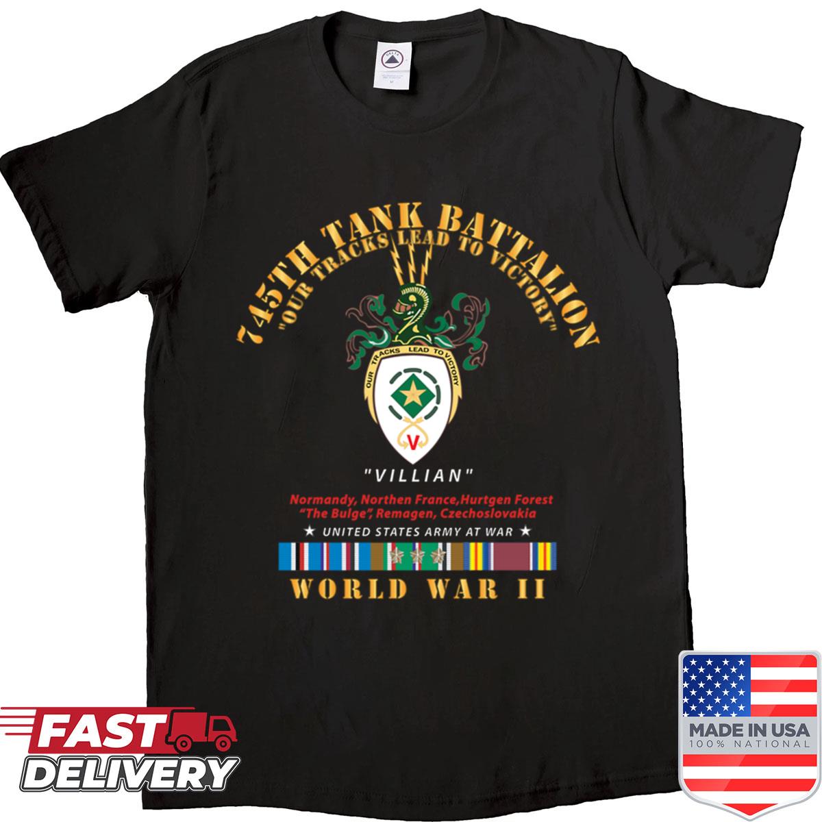 Army – 745th Tank Battalion W Crest Wwii Eu Svc Shirt