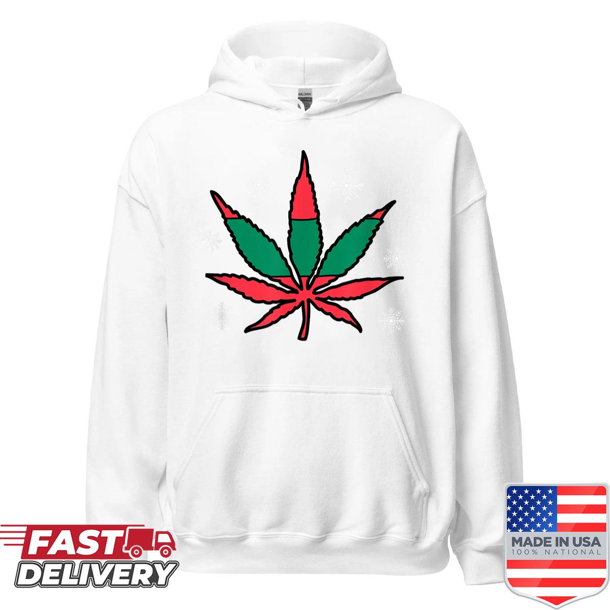 Alternative view of 420 Funny Christmas And Holidays Marijuana Leaf Trendy Xmas Shirt