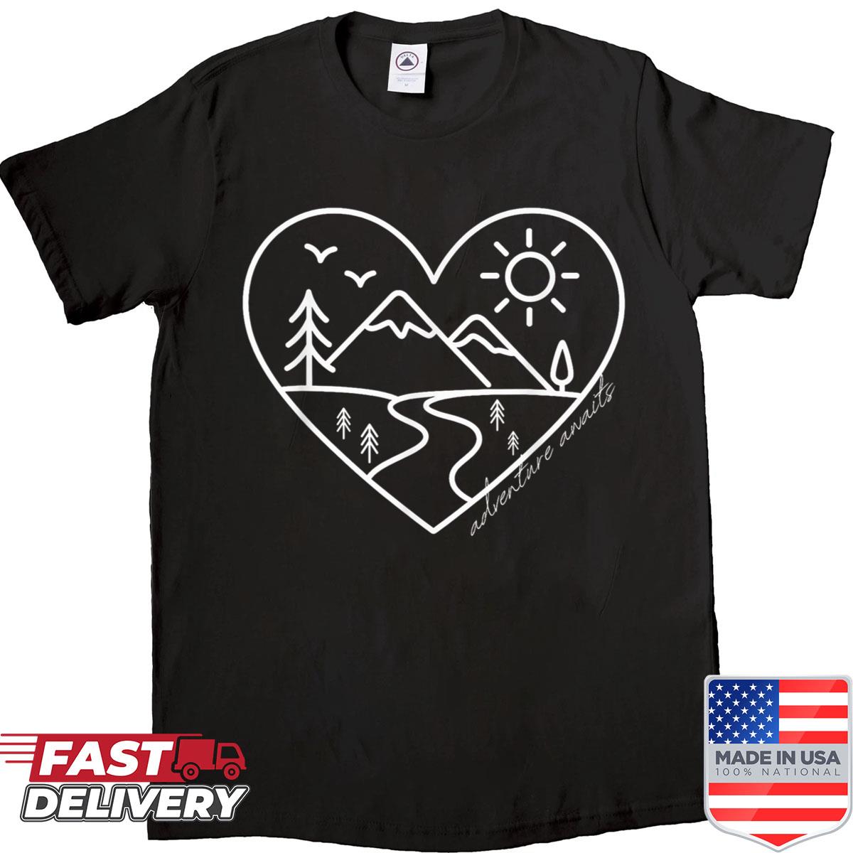 Adventure Await Hiking Vintage Mountain Hiking Funny Hiking Shirt