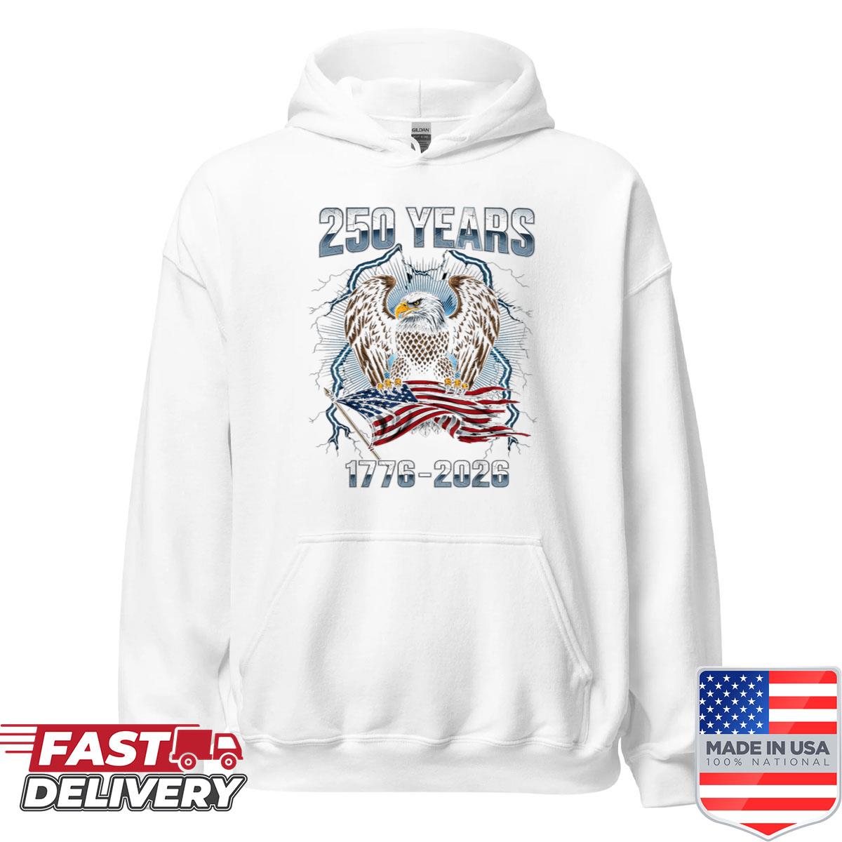 Alternative view of 250th Birthday Usa Anniversary Patriotic Eagle 1776-2026 Shirt