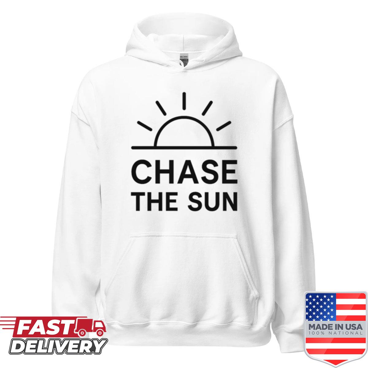 Chase The Sun Minimalist Line Art Logo Shirt
