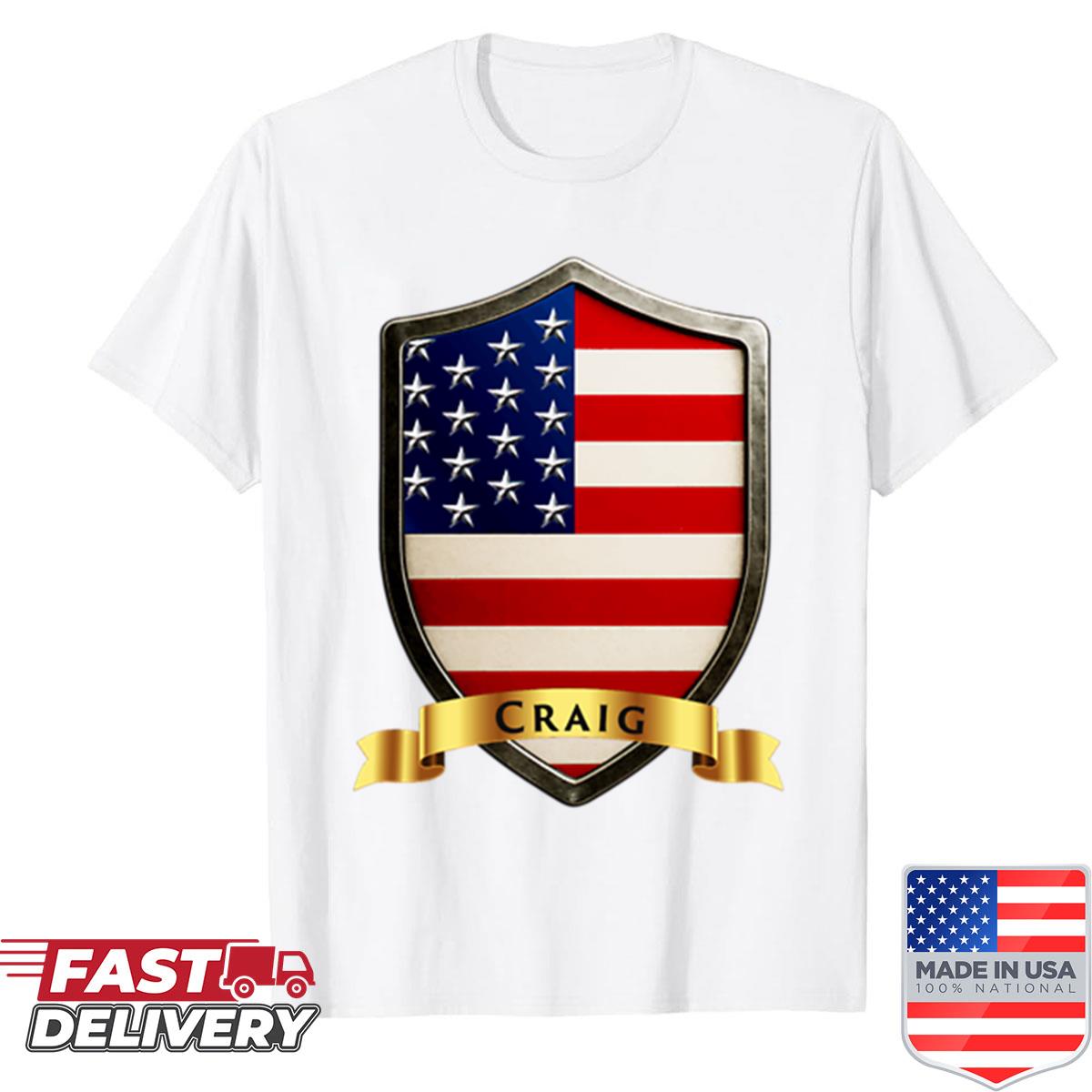 Craig Family Usa Shield Stars Stripes Pride Crest Shirt