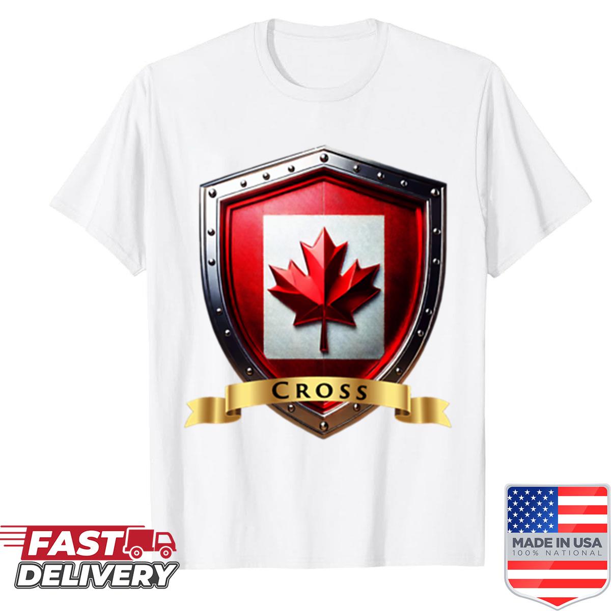 Cross Family Canada Shield Maple Leaf Heraldry Crest Shirt