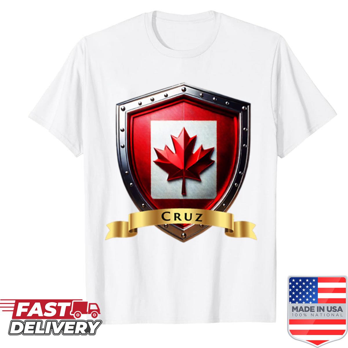 Cruz Family Canada Shield Maple Leaf Heraldry Crest Shirt