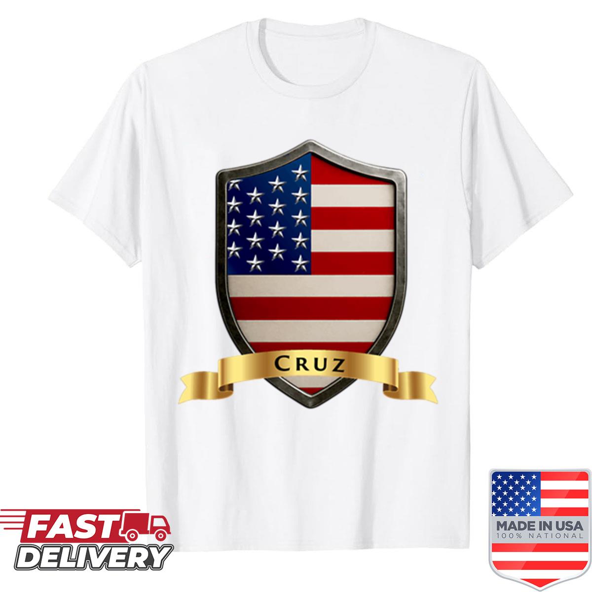 Cruz Family Usa Shield Stars Stripes Heritage Crest Shirt