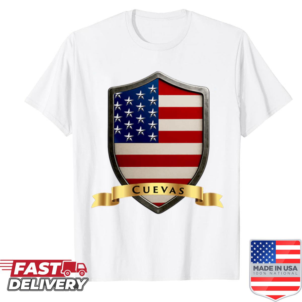 Cuevas Family Usa Shield Stars Stripes Crest Of Pride Shirt