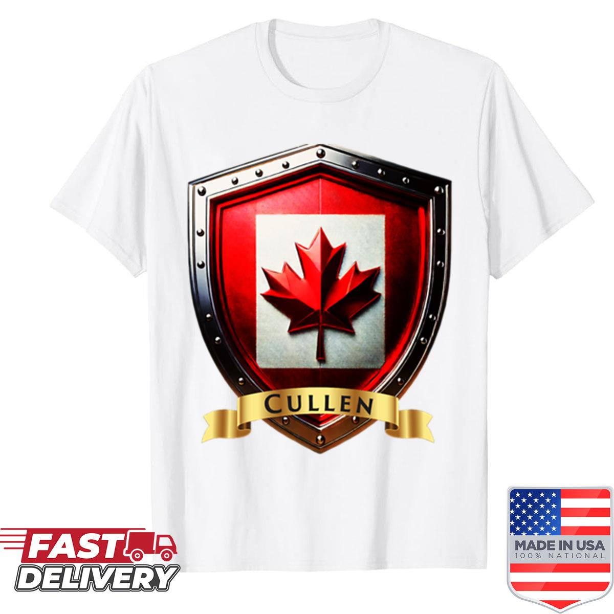 Cullen Family Canada Shield Maple Leaf Heraldry Crest Shirt
