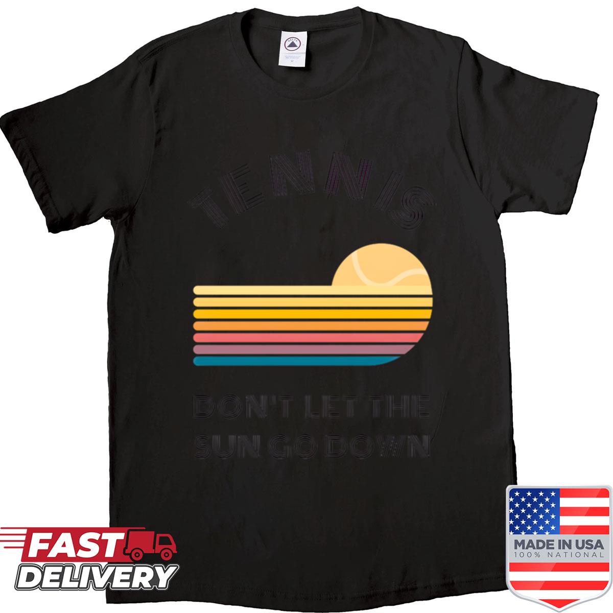 Vintage Sunset Tennis Retro 80s 90s Sport Design Perfect Gift For You And Friends Oversized Shirt