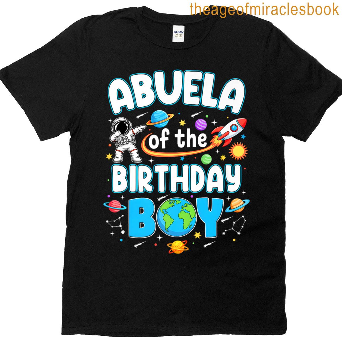 Abuela Of The Birthday Boy Astronaut Family Space Planets Premium T-shirt