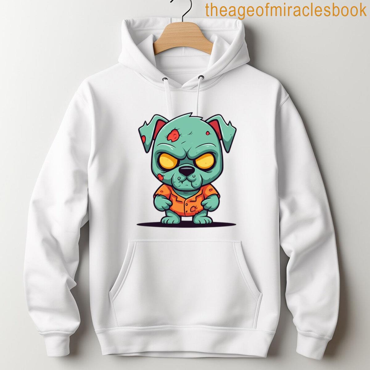 Alternative view of Zombie Dog Halloween Funny Chibi Dog In Cute Zombie Costume Illustration T-shirt