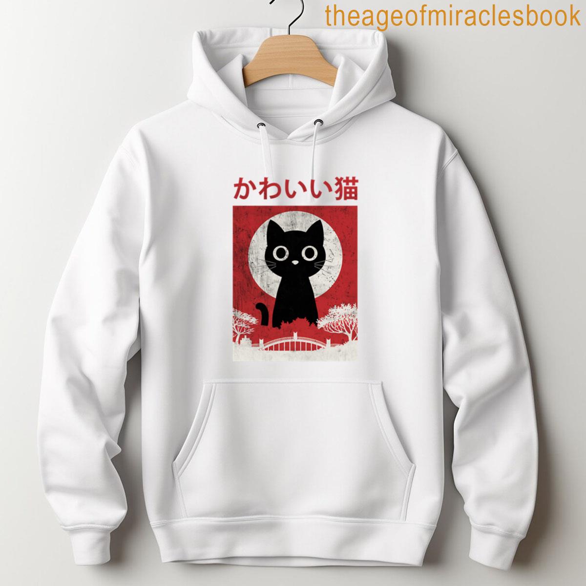 Alternative view of Vintage Kawaii Black Cat Anime Japanese Lifestyle For Men Women Kids T-shirt