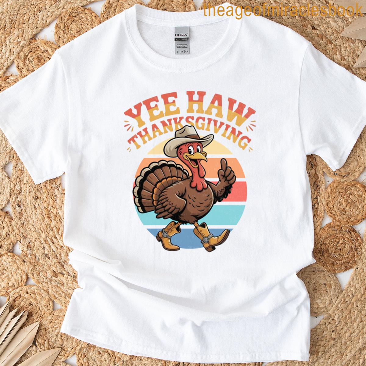 Yee Haw Thanksgiving Turkey Western T-shirt