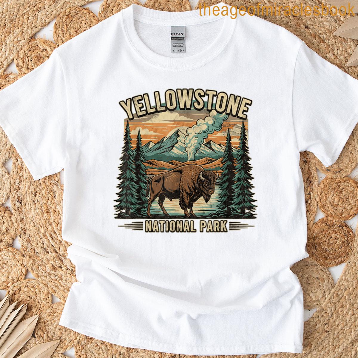 Yellowstone National Park Vintage Hiking Camping T-shirt