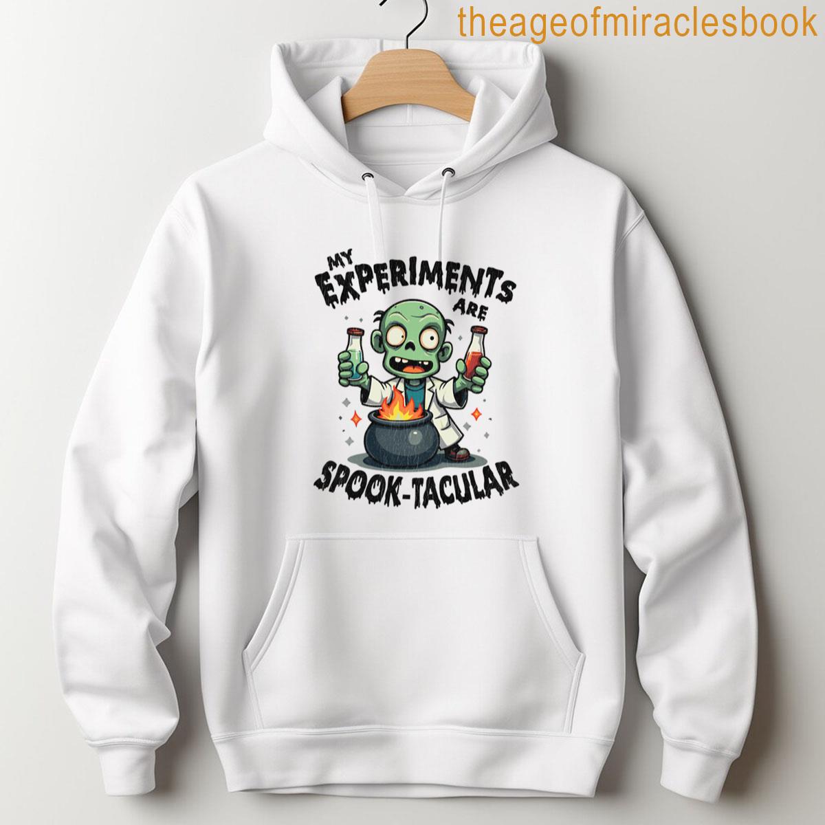 Alternative view of Zombie Experiments Are Spook-tacular Halloween T-shirt