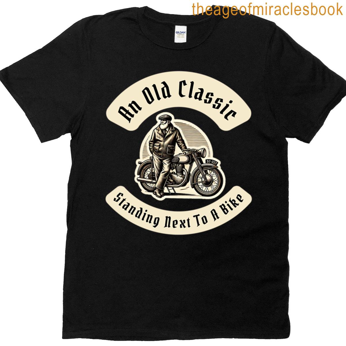 An Old Man With His Motorbike T-shirt