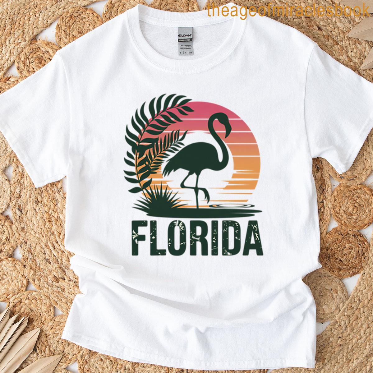 Florida State Pride Bold Minimal Typography Design Retro Coastal Vibes Sunshine State Graphic T-shirt
