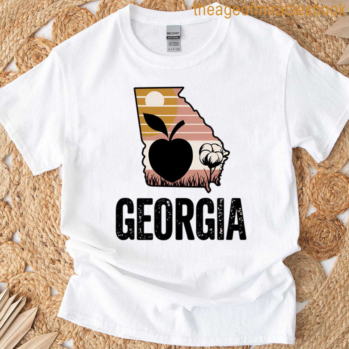 Georgia State Pride Bold Minimal Typography Design Vintage Retro Aesthetic Southern Charm Graphic T-shirt