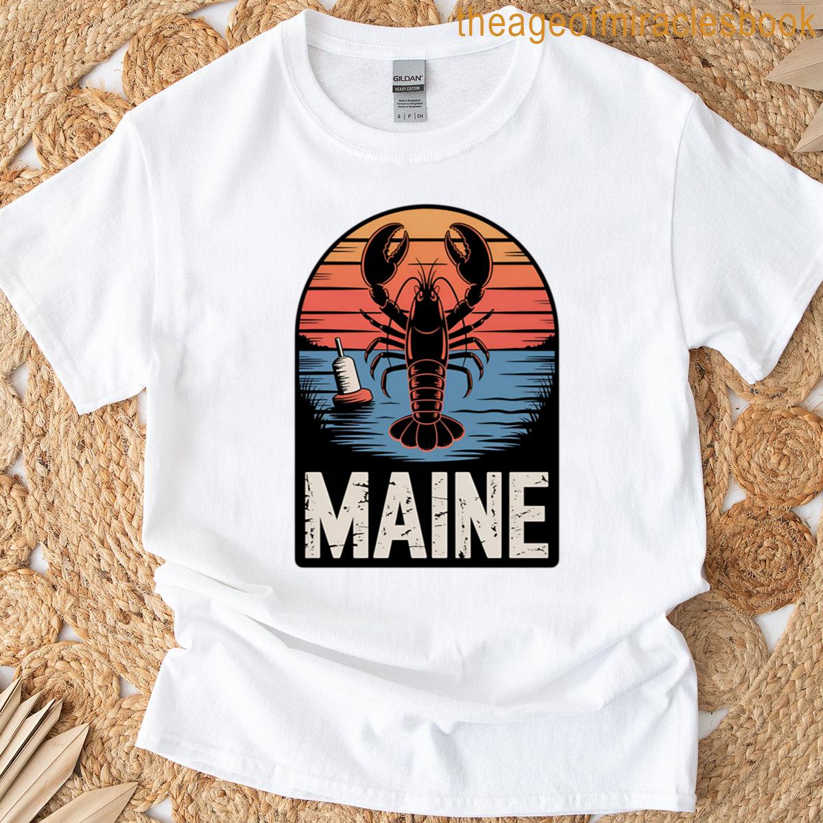 Maine State Pride Bold Minimal Typography Design Retro Coastal Aesthetic Northern Adventure Graphic T-shirt