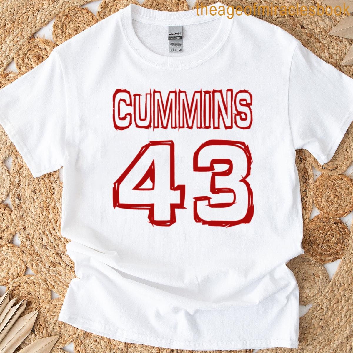 Australian Cricketer Patrick Cummins 43 Jersey Design T-shirt