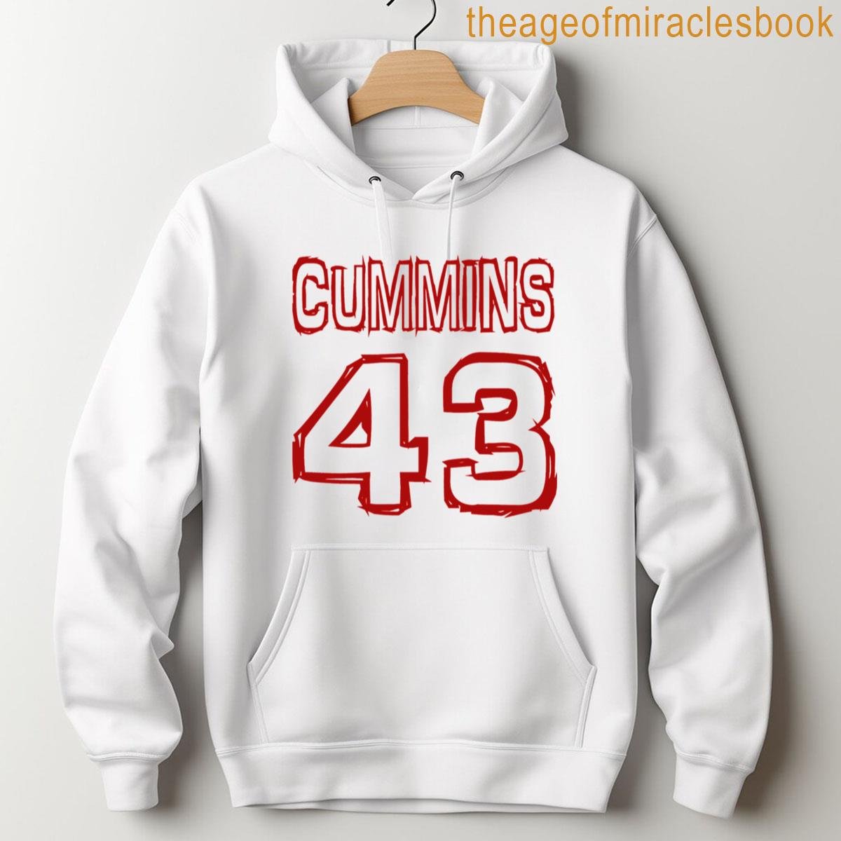 Alternative view of Australian Cricketer Patrick Cummins 43 Jersey Design T-shirt