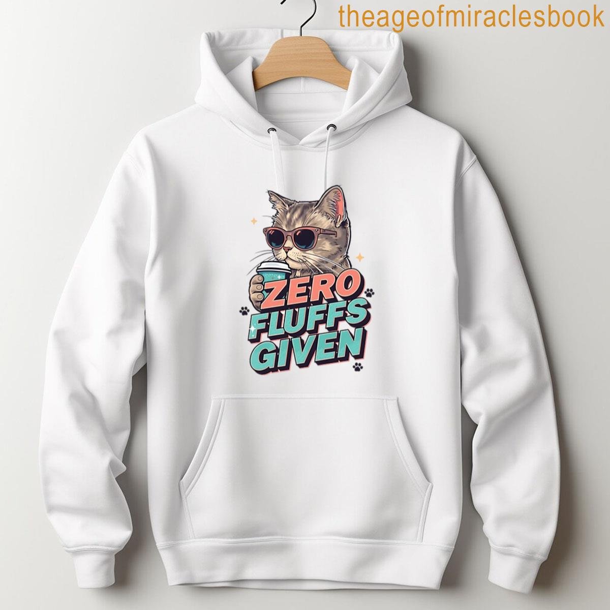 Alternative view of Zero Fluffs Given Funny Cool Cat With Sunglasses And Coffee T-shirt