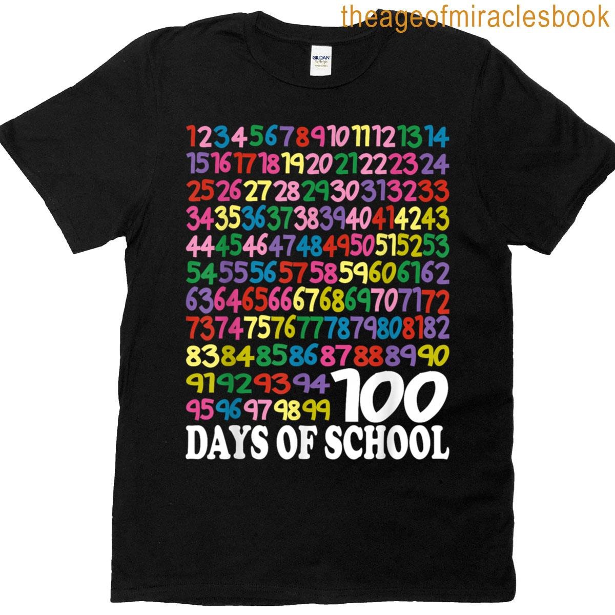 100 Days Math Numbers Teacher Kids 100 Days Of School T-shirt