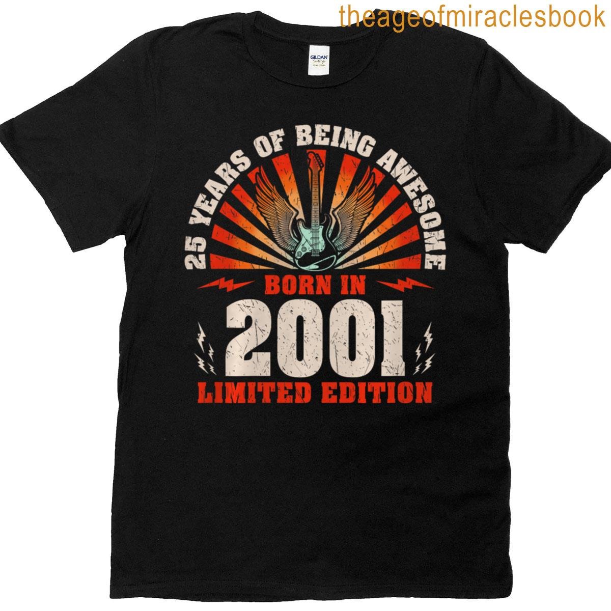 25th Birthday 25 Year-old Guitarist Guitar Lovers Born 2001 Premium Tri-blend T-shirt