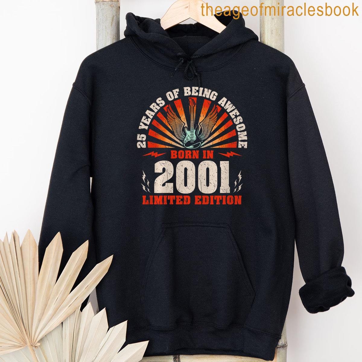 Alternative view of 25th Birthday 25 Year-old Guitarist Guitar Lovers Born 2001 Premium Tri-blend T-shirt