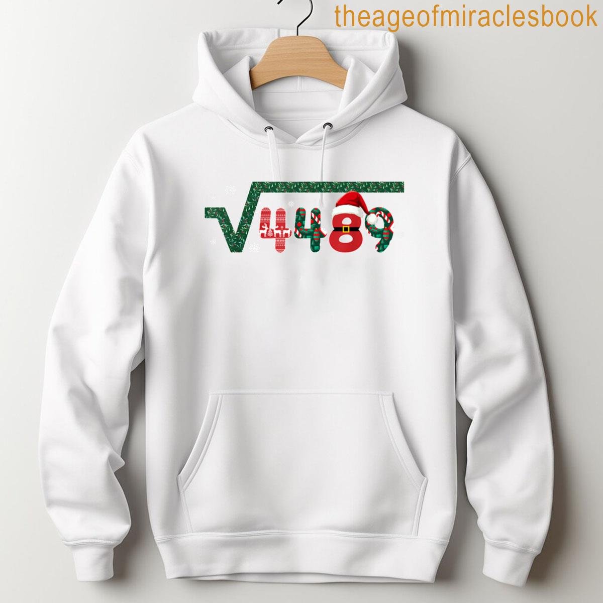 Alternative view of 6 7 Meme Christmas Square Root 4489 Slang Math Teacher T-shirt