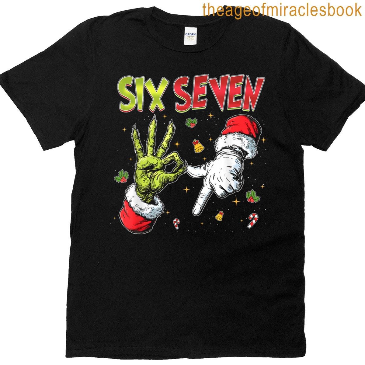 67 Christmas Lights Trending Meme Saying 6 7 Costume Xmas T-shirt