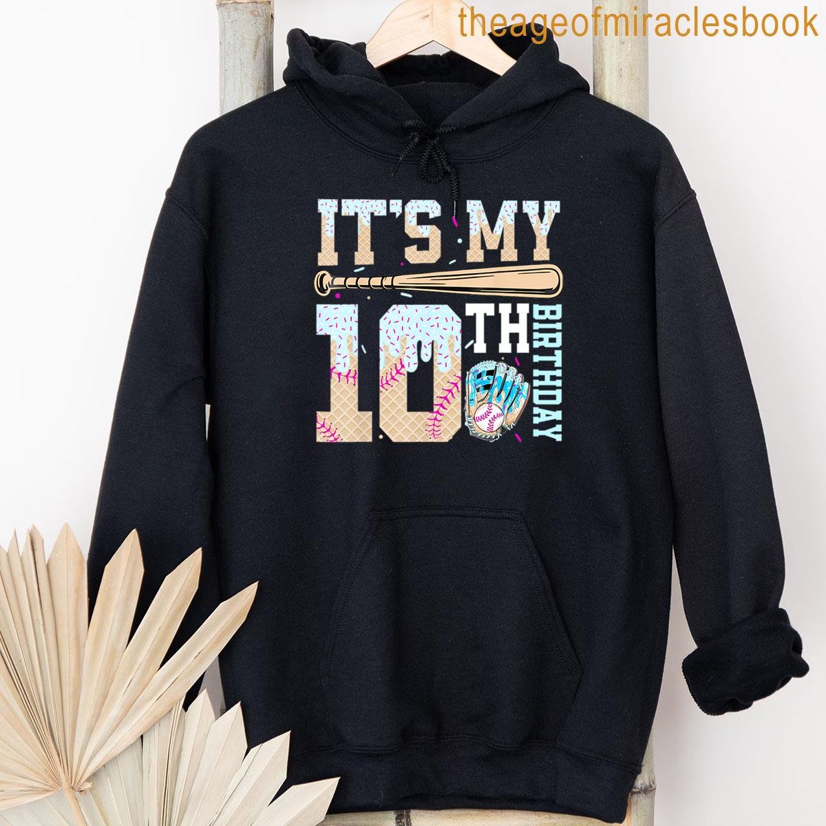 Alternative view of 10th Birthday Baseball Ice Cream Cone Batter Glove By Merch Limited Edition Perfect Gift For You T-shirt