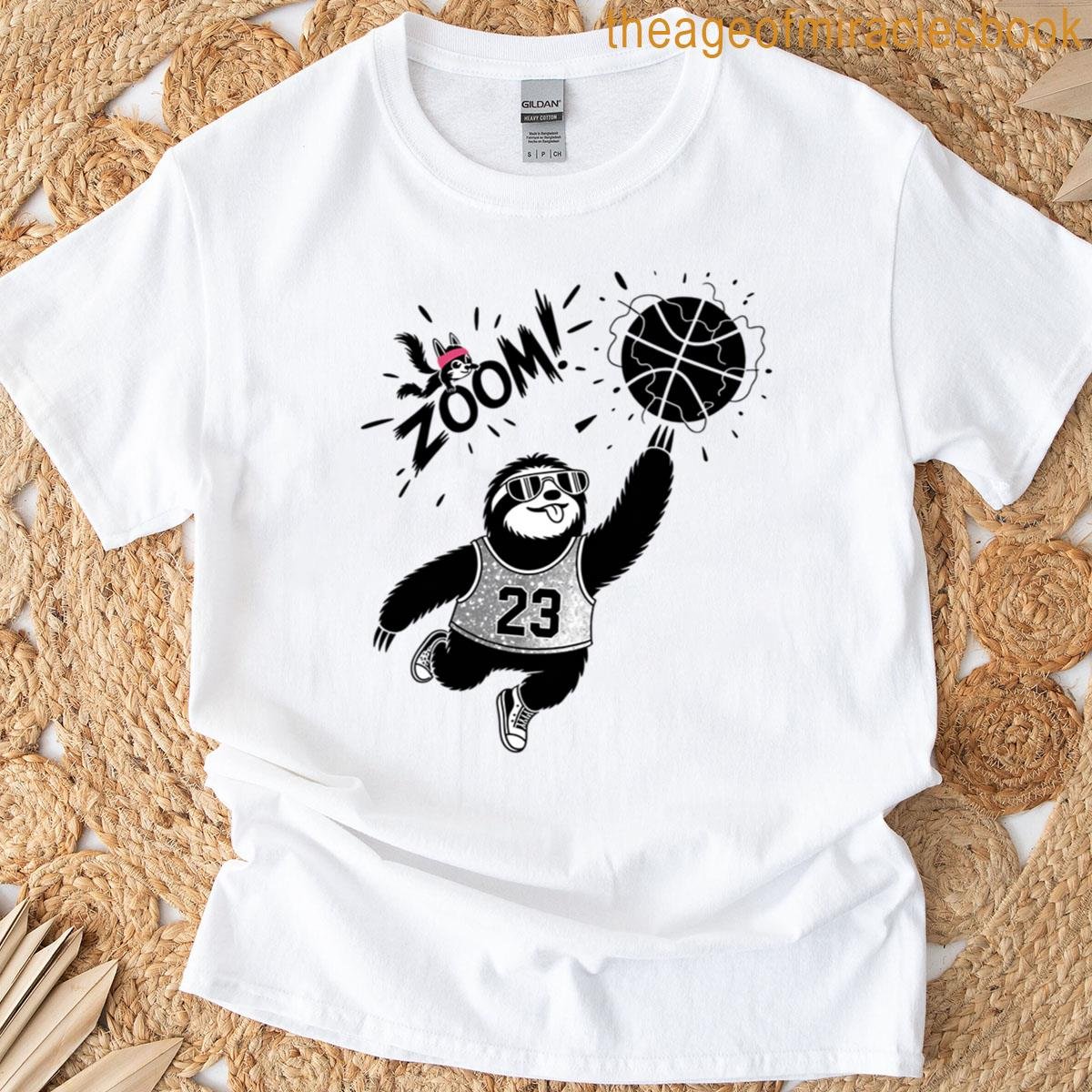 Zoom Sloth Basketball Funny Sports Design T-shirt