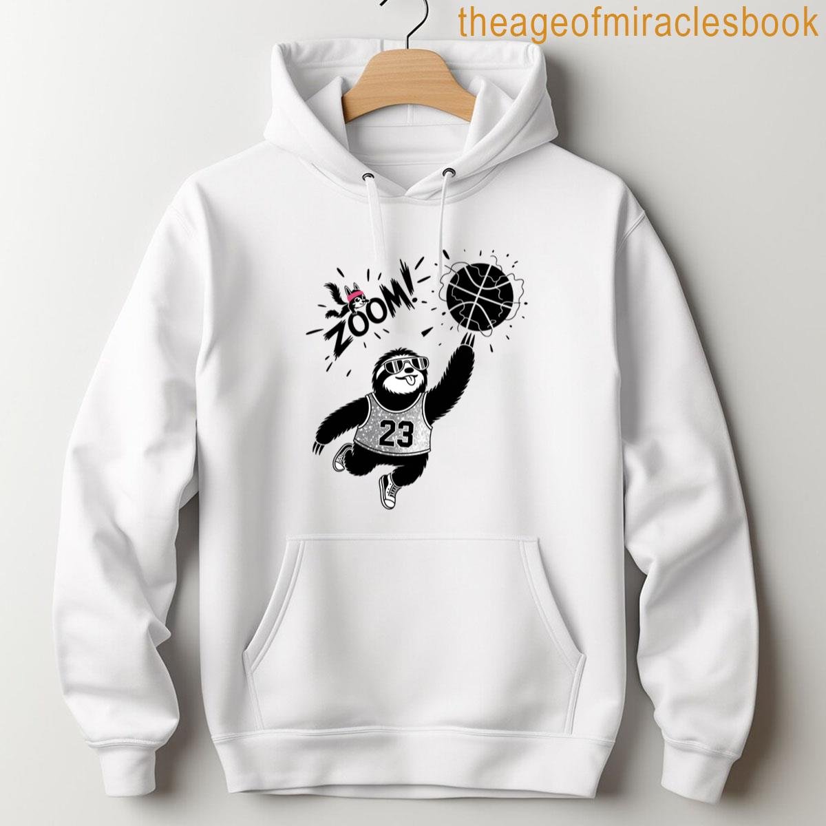 Alternative view of Zoom Sloth Basketball Funny Sports Design T-shirt