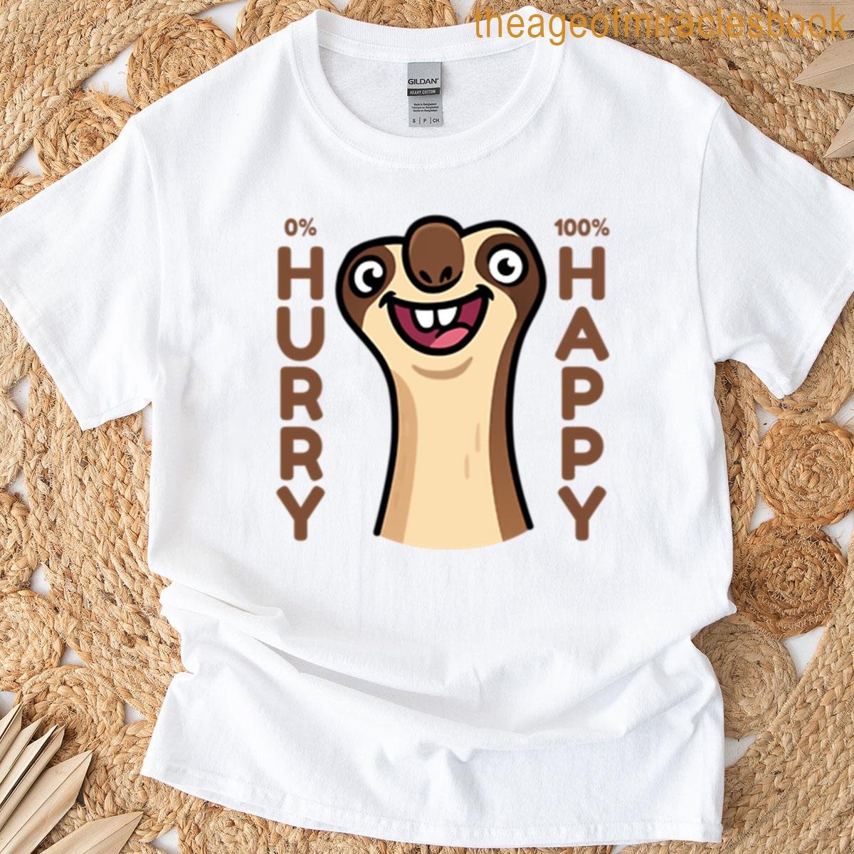 0 Hurry 100 Happy Funny Sloth Cartoon T-shirt