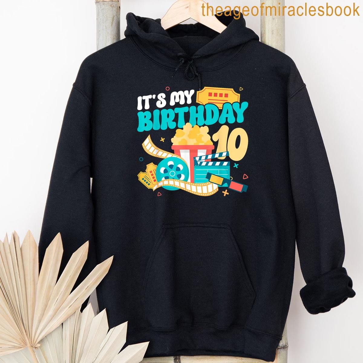 Alternative view of 10th Movie Night Birthday Party Ten Year Old Movie Lover T-shirt