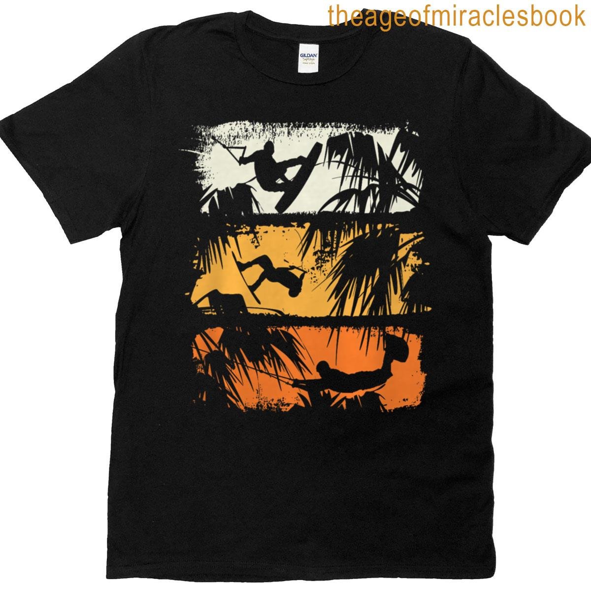 Wakeboard Lifestyle Vintage Design Palm Trees Logo Premium Tri-blend T-shirt
