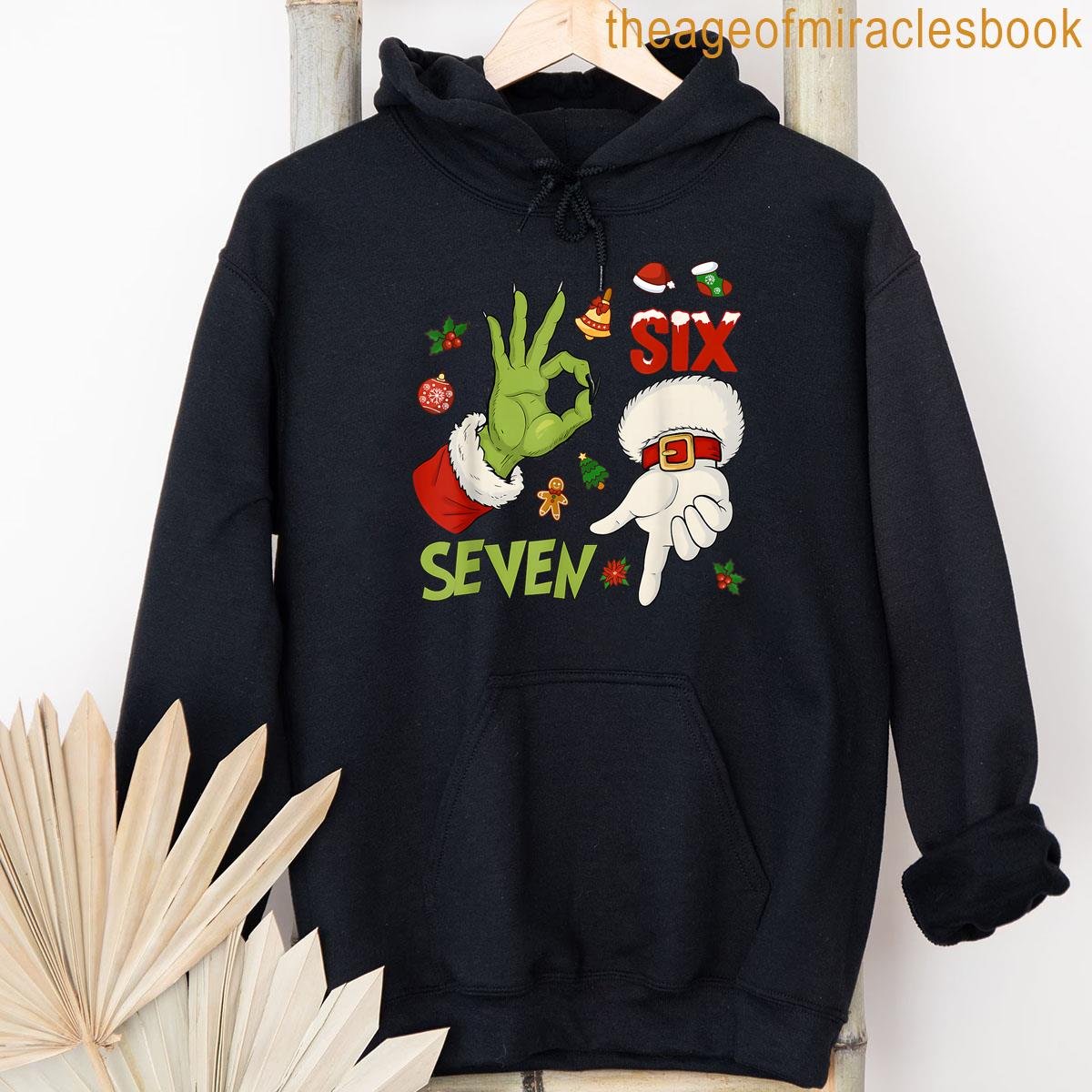 Alternative view of 6 7 Six Seven Hand Gen Z Alpha Meme Slang Xmas Christmas T-shirt