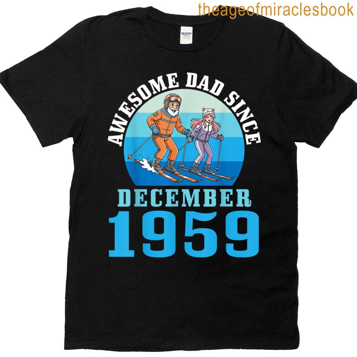 Awesome Dad Since December 1959 Happy Birthday 66 Years Old T-shirt