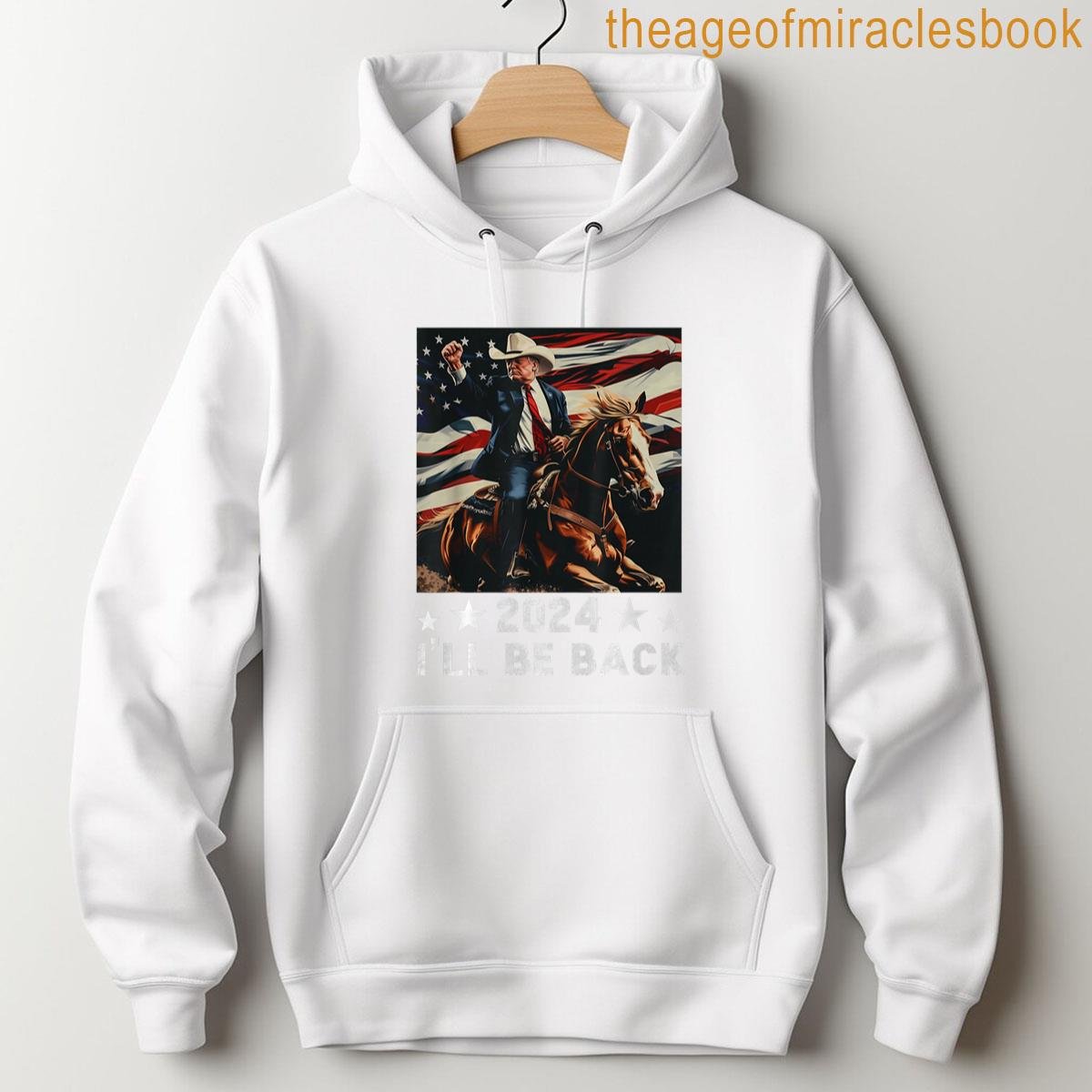 Alternative view of 2024 I'll Be Back Trump Riding A Horse With The Us Flag Premium Tri-blend T-shirt