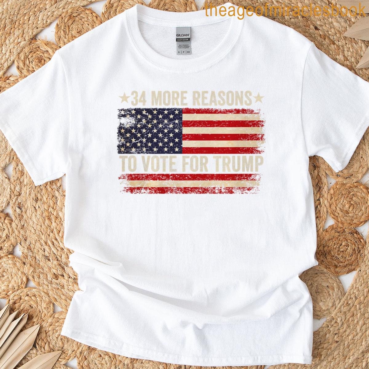34 More Reasons To Vote For Trump Us Flag Convicted Felon Premium Tri-blend T-shirt