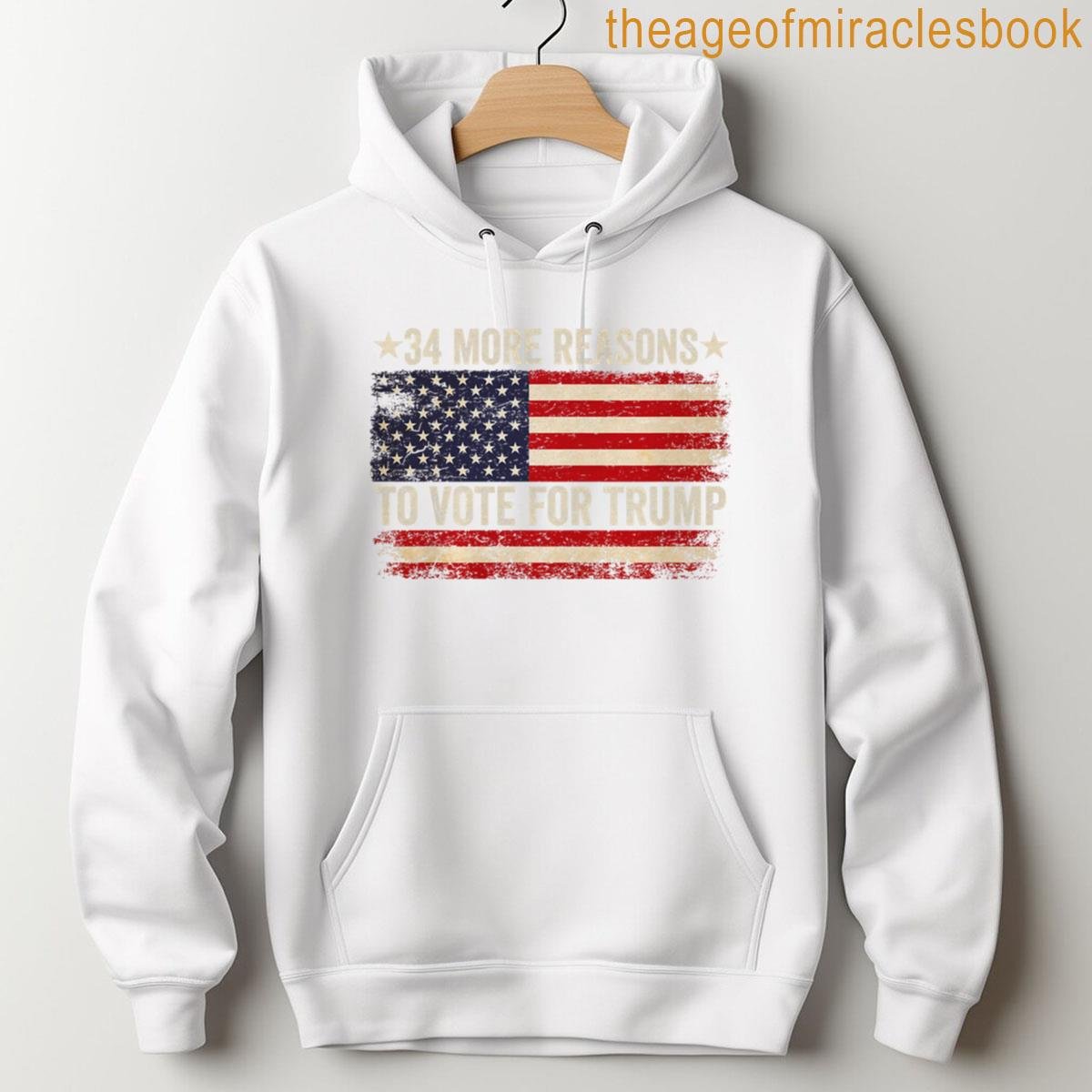 Alternative view of 34 More Reasons To Vote For Trump Us Flag Convicted Felon Premium Tri-blend T-shirt